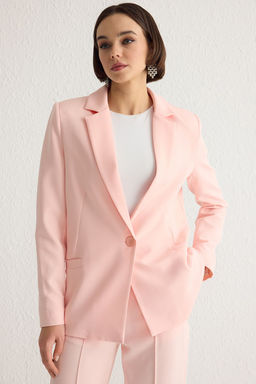 Ac?k Pembe Cizgili Blazer Ceket TWOAW20CE0316