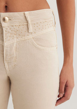 Martha Gold Premium Tasl? Krem Jean Pantolon - Mavi фото 6