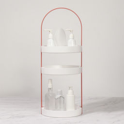 Органайзер для хранения, 3 секции, d=20×50 см, белый, розовый