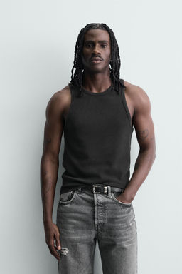 CAMISETA TANK RIB LAVADO / Marr?n oscuro - Zara фото 2
