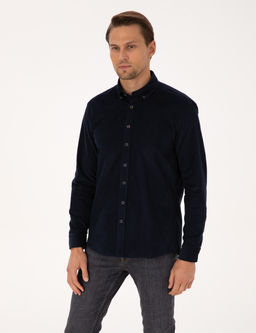 Lacivert Regular Fit Uzun Kollu G_mlek