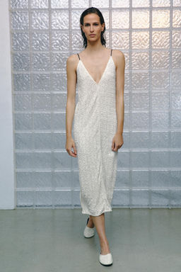 VESTIDO LENTEJUELAS ZW COLLECTION / Blanco