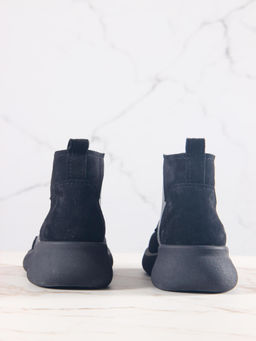 Ботинки 305.927bl.Черный черная замша/байка