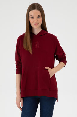 Kad_n Bordo Sweatshirt Sepette S_rpriz _ndirim