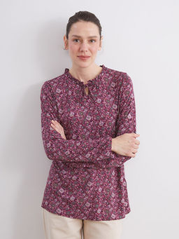 Ba?lamal? Yaka Desenli Bluz