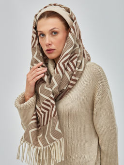 В составе шерсть и кашемир! теплый двусторонний палантин - Tantino фото 17