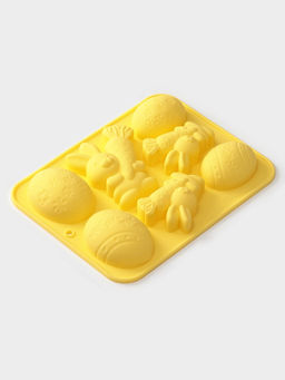Форма для выпечки Доляна «Пасха», силикон, 7 ячеек, 18.5×14.5×2.5 см, жёлтая