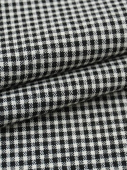 Пестрядь Мелкая белая клетка цв.черный, ш.1.45м, хлопок-95%, п/э-5%, 145гр/м.кв - Купава фото 5
