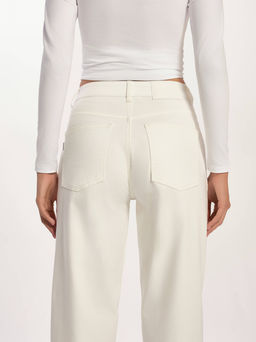CONTE CON-726 Джинсы mom в молочном оттенке с кокеткой off white - Conte elegant фото 7