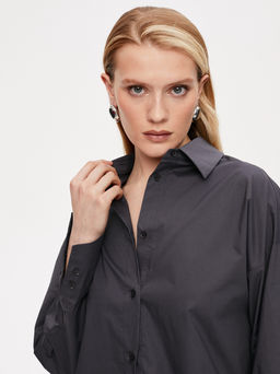 Рубашка свободного кроя из вискозы 422.030068/Т.серый - Seven senses фото 5