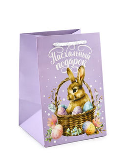 Цена за 2 шт. Пакет подарочный под кулич «Пасха», заяц, 12 х 18 х 12 см