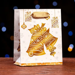 Цена за 12 шт. Пакет ламинированный Рождественский звон 11,5 х 14,5 х 6 см - Simaland фото 3