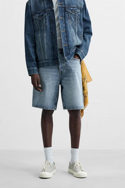 STRAIGHT-LEG DENIM BERMUDA SHORTS - Zara фото 3