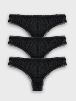 Трусы бразилиана женские черные в наборе, 3 шт - Mark formelle фото 8