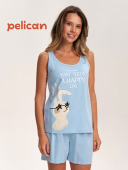 PELICAN, пижама женская, Голубой