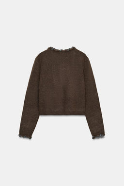 CHAQUETA PUNTO ACABADOS ENTRELAZADOS / Marr?n