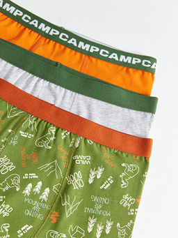 Bask?l? Pamuklu Erkek ?ocuk Boxer 3l? - Waikiki фото 3