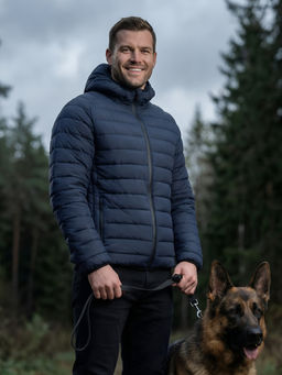 Куртка мужская стёганая с капюшоном с графеновой подкладкой бежевого цвета 9625_1B - Valianly фото 33