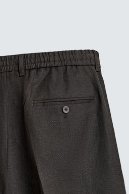 PANTAL?N REGULAR FIT 100% LINO / Marr?n - Zara фото 9