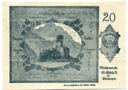 20 геллеров 1920 года Австрия Санкт-Никола на Дунае (нотгельд)