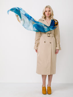 Большой, мягкий, тонкий и очень нежный двусторонний палантин с рисунком в стиле арт-деко - Tantino фото 10