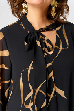 Платье EVA GRANT 7293 черный с принтом