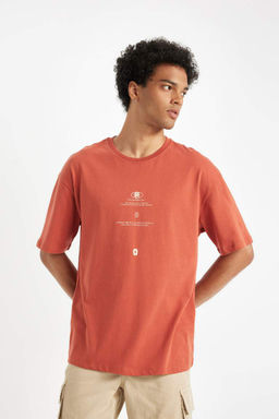 Футболка Comfort Fit с круглым вырезом и короткими рукавами с принтом - Defacto фото 3