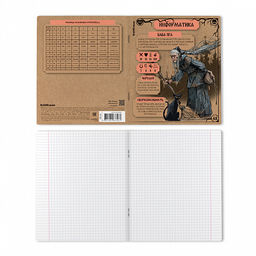 Цена за 5 шт. Тетрадь общая ученическая ErichKrause Russian Folk, Информатика, 48 листов, клетка, крафт-картон  фото 2