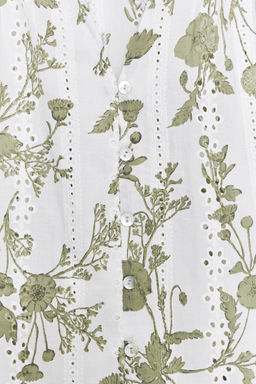 PRINTED TOP WITH CUTWORK EMBROIDERY - Zara фото 7