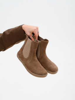 Босоногие ботинки 366.К.NATAbr.Серо-коричневая замша