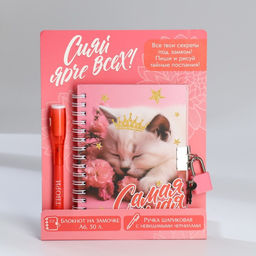 Подарочный набор Сияй ярче всех!, блокнот А6 50 л, ручка пиши светом