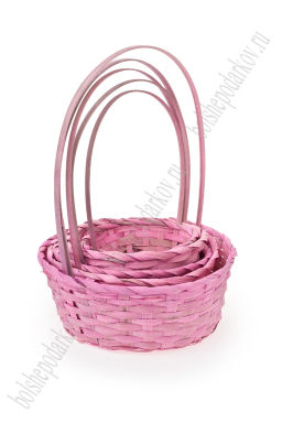 Корзины круглые, 5 в 1, 27*11 см (SF-7961) розовый