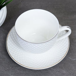 Чайный набор 2 предмета 250 мл PVC / TC69E-2PV 230 /уп 36/ костяной фарфор - Галеонтрейд фото 4