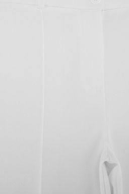 Beyaz Nerv_r Detayl_ Wide Leg/Geni_ Pa_a Pantolon TWOSS26PL00247 - Trendyolmilla фото 3