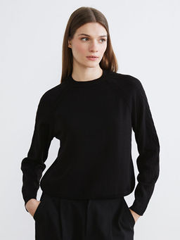 Bisiklet Yaka Kendinden Desenli Kad?n Triko Kazak