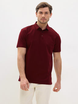 Джемпер мужской с воротником поло короткий рукав GREG G144-PO1246T-SA2081 (бордо)