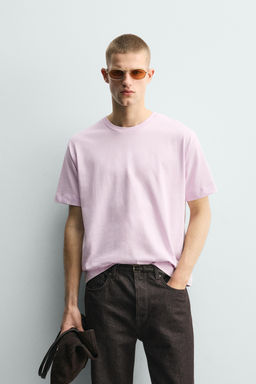 CAMISETA BORDADO ESTAMPADO COMBINADOS / lavanda-blanco