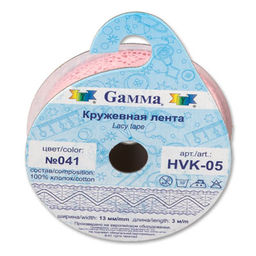 Gamma кружевная лента 13 мм HVK-05 в рулоне 5 x 3 м СК/Распродажа