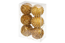 Набор 6 новогодних шаров 9,5*9,5 см Золотой узор - Elan gallery фото 13