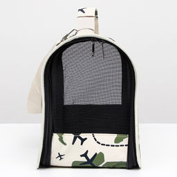 Сумка - переноска для животных Самолеты, каркасная, размер M, 40 х 21 х 27 см - Пижон фото 4