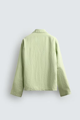 CAMISA FLUIDA RELAXED FIT EFECTO IRREGULAR / verde lavado - Zara фото 8