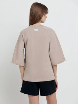 CONTE Oversize-футболка из футера с удлиненной спинкой LD 1632 beige