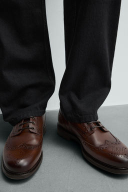 LEATHER BROGUES - Zara фото 3