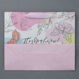 Пакет крафтовый с пластиковым окном Поздравляю, 31 26 10 см - Дарите счастье фото 7