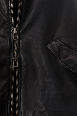 Chaqueta de aviador de corte holgado en piel - H&m фото 7