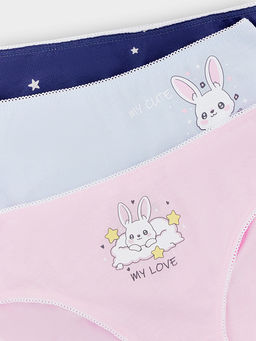 Трусы для девочек слипы мультипак (3 шт.) розовые с печатью - Mark formelle фото 3