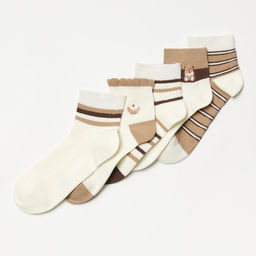 Носки женские укороченные MINAKU, набор 5 пар, р-р 36-41 (23-27 см)