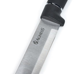 НАБОР AGNESS ИЗ 11ПР:5 НОЖЕЙ,ПОЛОВНИК,ЛОПАТКА,ШУМОВКА,ПОДСТАВКА,НОЖЕТОЧКА,НОЖНИЦЫ,ЧЕРНЫЙ МРАМОР/СЕРЫ  фото 10