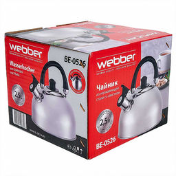 Чайник для плиты 2,5л из нержавеющая сталь ВЕ-0526 - Webber фото 5