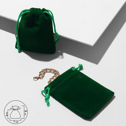 Цена за 50 шт. Мешочек бархатный, 7×9 см, (± 1 см), фасовка 50 шт., зелёный